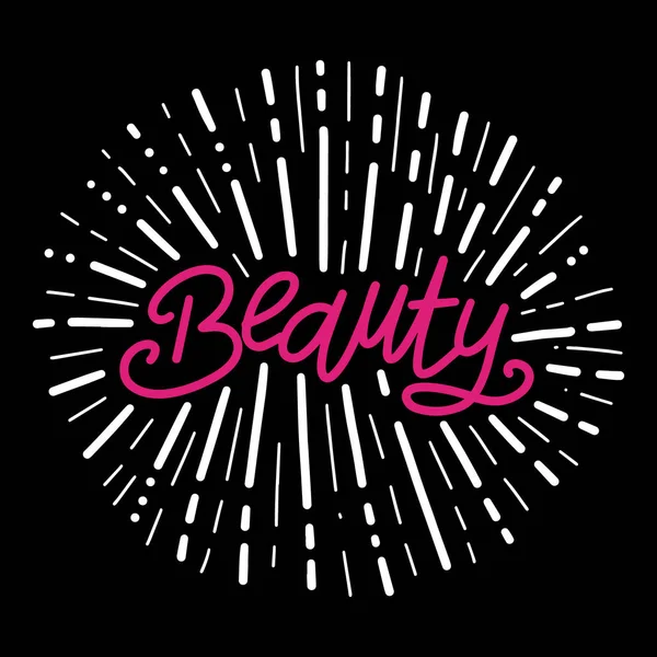 Estilo Escrito Mano Beauty Text Card Poster Shirt Lettering Print — Vector de stock