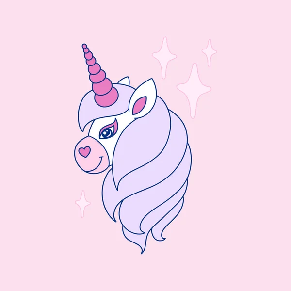 Cute Kartun Unicorn Vektor - Stok Vektor