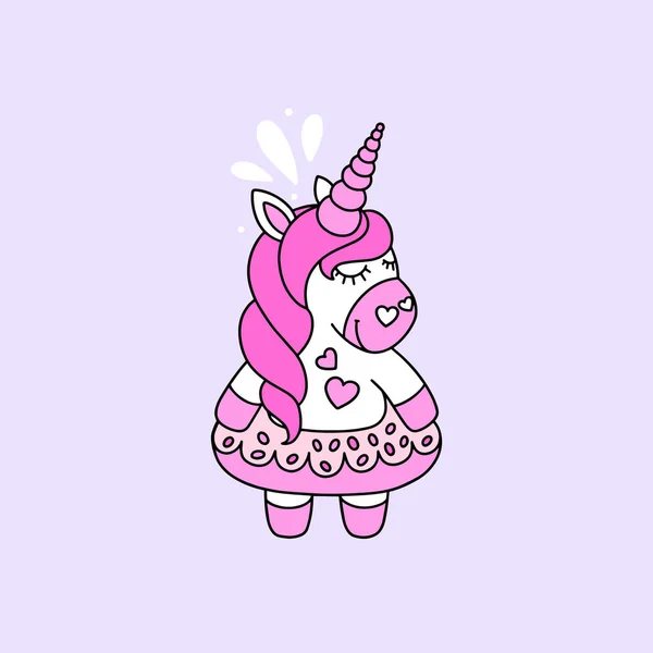 Mignon Dessin Animé Licorne Dans Vecteur — Image vectorielle