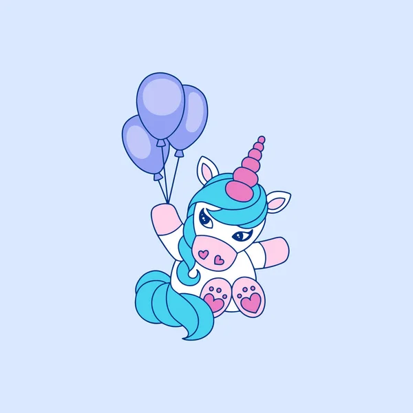 Mignon Dessin Animé Licorne Dans Vecteur — Image vectorielle