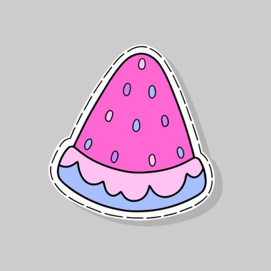 İzole karpuz vektör çizim. Nakış, etiket veya PIN için tasarım