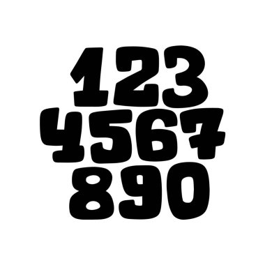 Sayılar için tasarım, afiş veya davetiye. El çekilmiş sayılar vektörde yapımı dizi