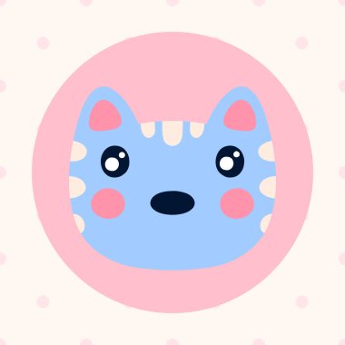 Düz ve karikatür tarzı illüstrasyon ile kedi