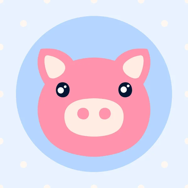 Flat Cartoon Style Illustration Pig — Stock Vector