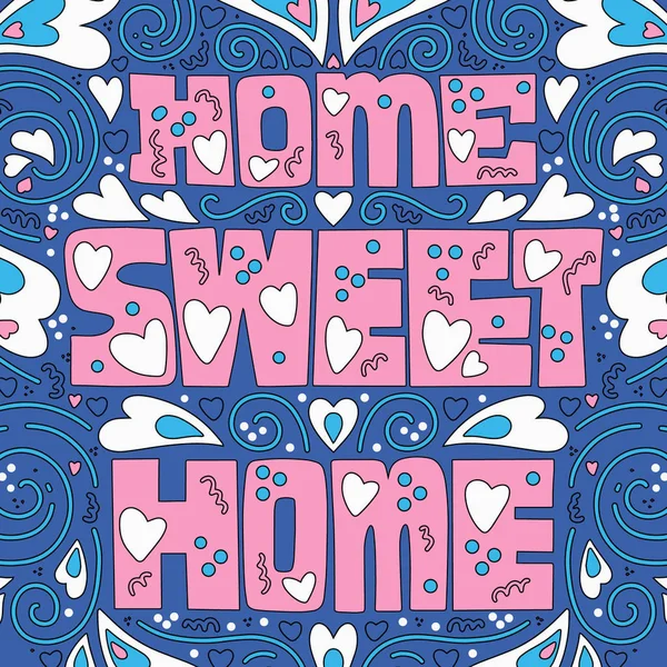 Home Sweet Home Text Card Poster Shirt Lettering Print — стоковый вектор