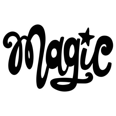 El yazısı stili yazı tipi Magic, metni kartı, poster, tişört yazı yazdırma