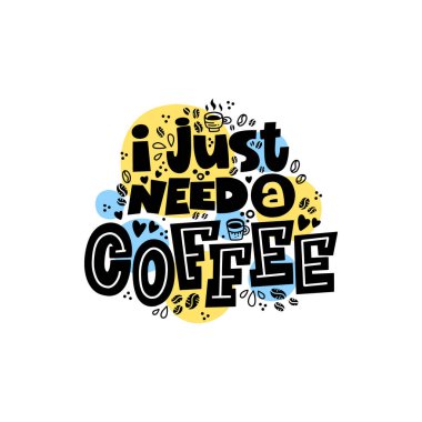 El yazı arka plan üzerinde izole kahve çekilmiş. Ifade bir kahve. Vektör çizim.