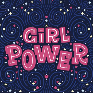 Resimde yazı el yazısı. Kadınlar güç ve feminizm Tema