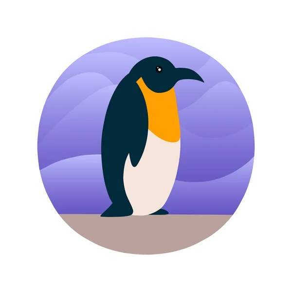 Vektorillustration Des Pinguins Flachen Stil Atlantischer Seevogel Cartoon Stil — Stockvektor