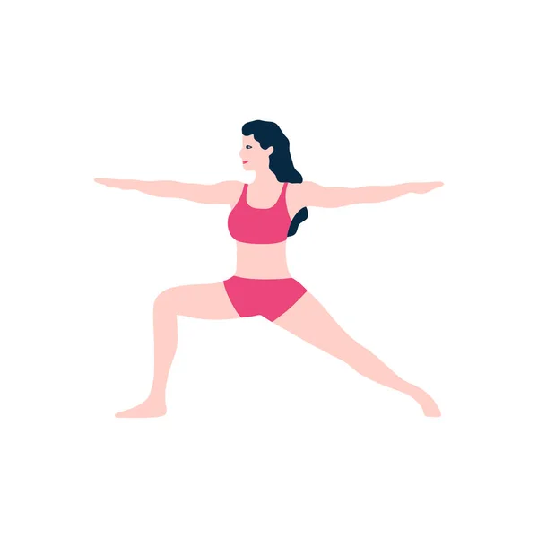 Junge Frau Yoga Pos Vektorillustration — Stockvektor