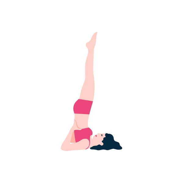 Young Woman Yoga Pos Vector Illustration — Stock Vector