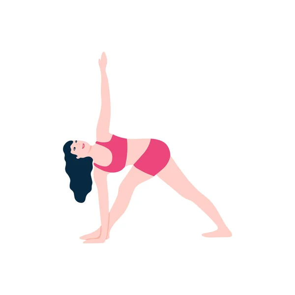 Jeune Femme Yoga Pos Illustration Vectorielle — Image vectorielle