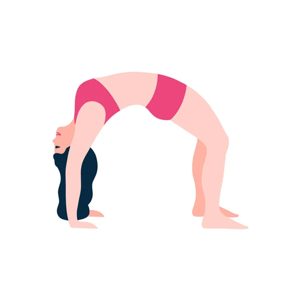 Jeune Femme Yoga Pos Illustration Vectorielle — Image vectorielle