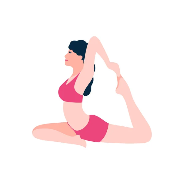 Jeune Femme Yoga Pos Illustration Vectorielle — Image vectorielle