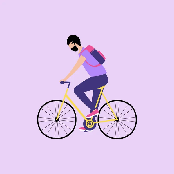 自転車に乗った男のベクトルイラスト 自転車に乗る — ストックベクタ