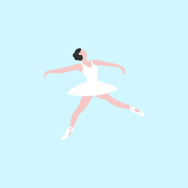Иллюстрация Танцующей Балерины Цветная Плоская Векторная Иллюстрация — стоковый вектор