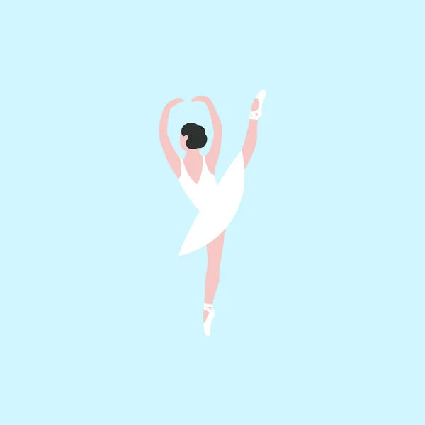 Illustration Dancing Ballerina Colorful Flat Vector Illustration — Stock Vector