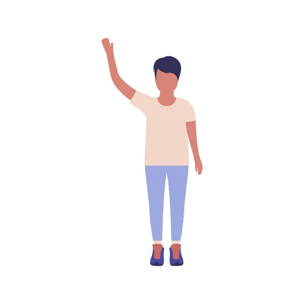 Illustration Des Menschen Winken Ihre Hand Grußgeste Vektor Illustration Flachen — Stockvektor