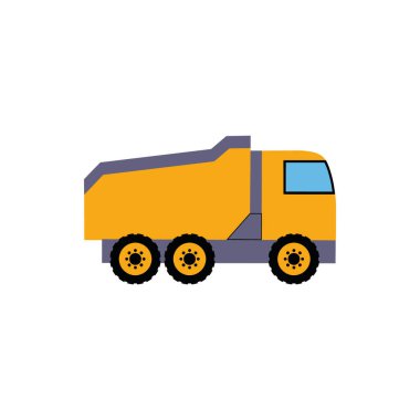 İllüstrasyon inşaat işçileri ve inşaat makineleri. İnşaat alanı. Düz bir biçimle vektör ayarlandı