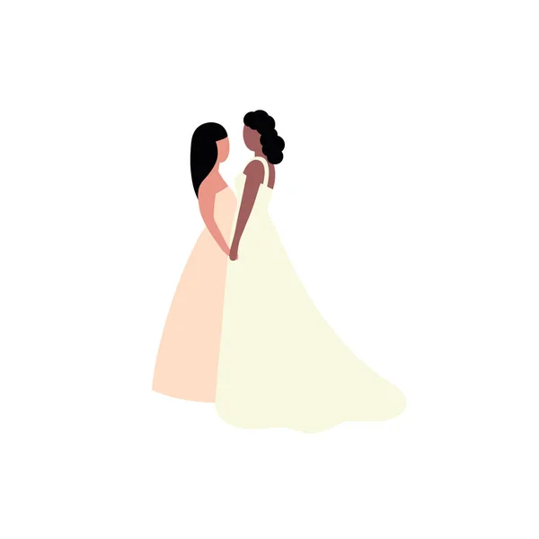 Ilustração Casamento Lésbico Ilustração Vetorial Estilo Plano — Vetor de Stock