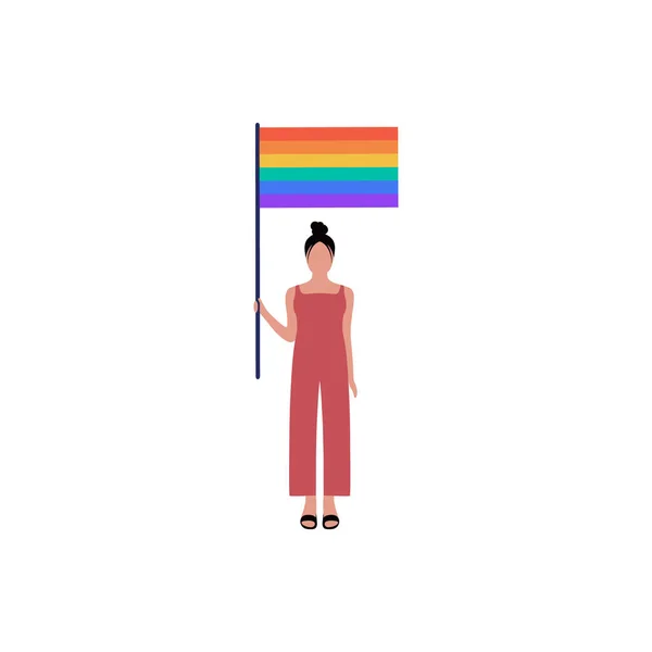 Vektorillustration Eines Lgbt Aktivisten Einer Parade Flacher Stil — Stockvektor