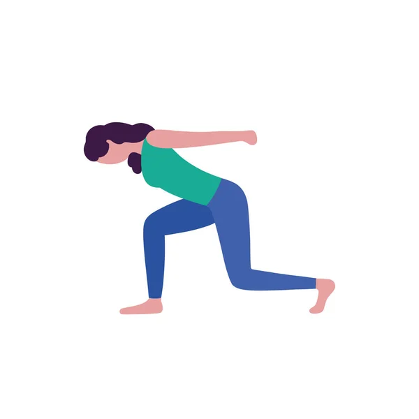 Junge Frau Yoga Pose Vektorillustration Flachen Stil — Stockvektor