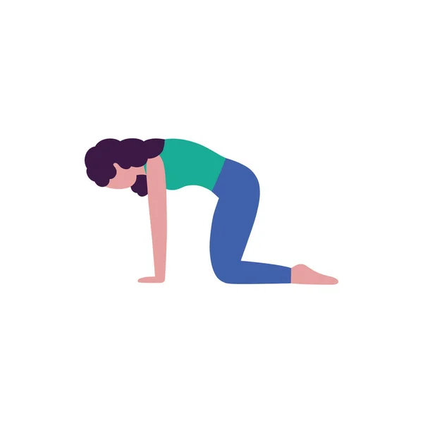 Junge Frau Yoga Pose Vektorillustration Flachen Stil — Stockvektor