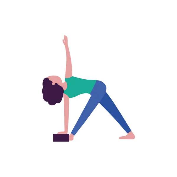 Junge Frau Yoga Pose Vektorillustration Flachen Stil — Stockvektor