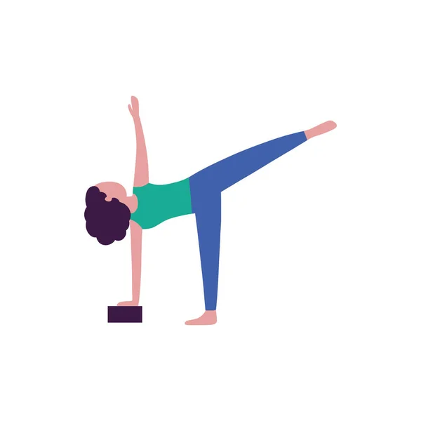 Junge Frau Yoga Pose Vektorillustration Flachen Stil — Stockvektor