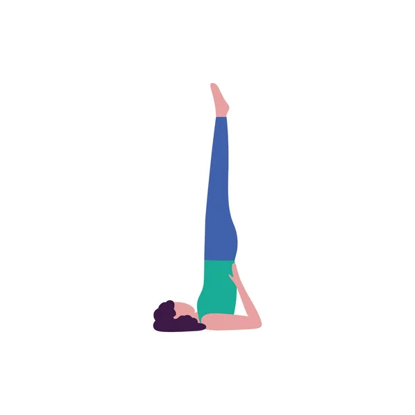 Jonge Vrouw Yoga Houding Vector Illustratie Platte Stijl — Stockvector