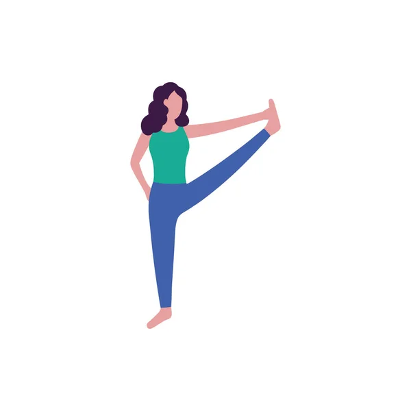 Junge Frau Yoga Pose Vektorillustration Flachen Stil — Stockvektor