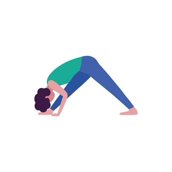 Jonge Vrouw Yoga Houding Vector Illustratie Platte Stijl — Stockvector