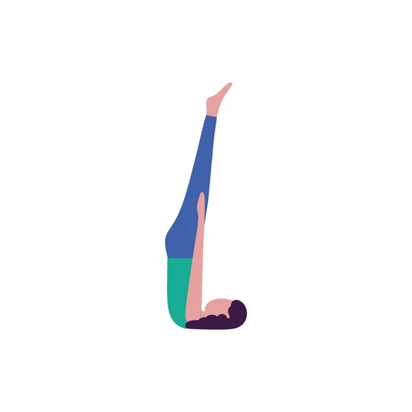 Junge Frau Yoga Pose Vektorillustration Flachen Stil — Stockvektor