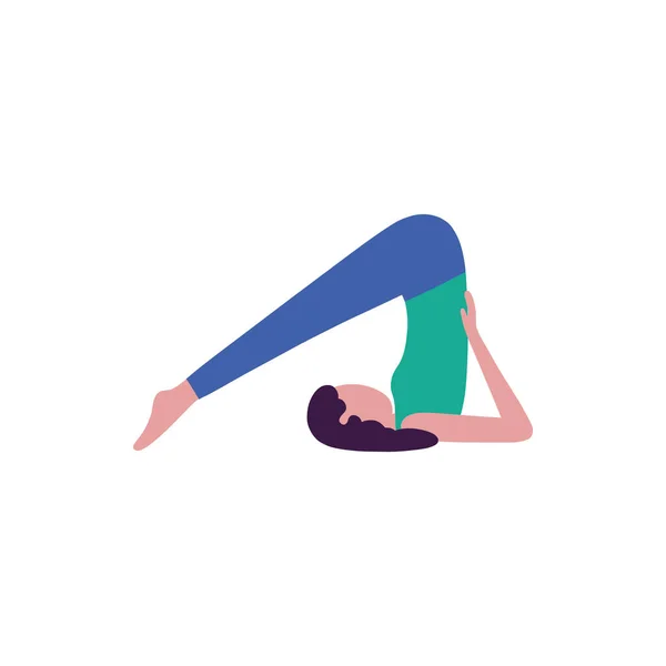 Junge Frau Yoga Pose Vektorillustration Flachen Stil — Stockvektor