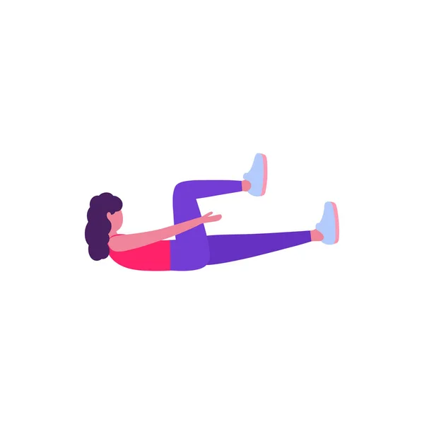 Illustration Jeunes Femmes Effectuant Des Exercices Isolés Sur Fond Clair — Image vectorielle
