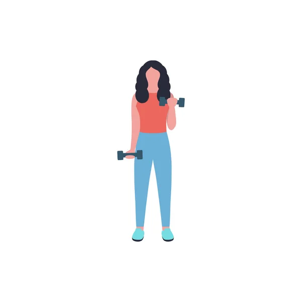 Illustration Jeunes Femmes Effectuant Des Exercices Isolés Sur Fond Clair — Image vectorielle