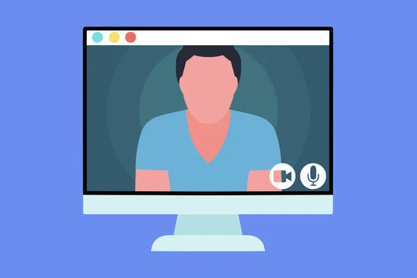 Illustratie Van Conference Video Call Video Call Naar Een Vriend — Stockvector