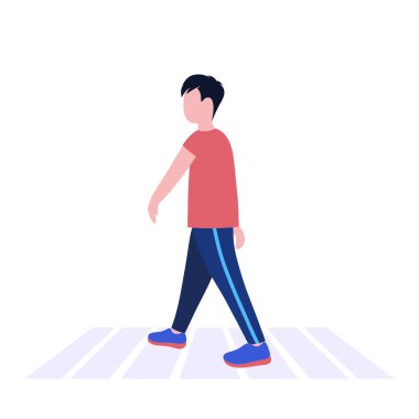 Yürüyen genç bir adamın canlandırması. Sokak tarzı