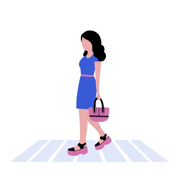 Ilustração Uma Jovem Mulher Ambulante Estilo Rua — Vetor de Stock