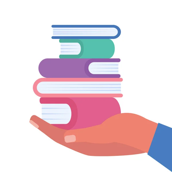 Oktatási Koncepció Könyvek Olvasása Ismeretszerzés Vektoros Illusztráció Lapos Stílusban — Stock Vector