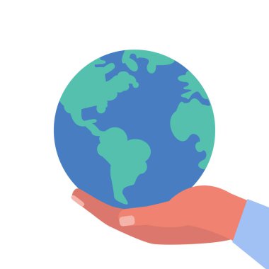 Gezegen kavramını sakla. Renkli düz vektör illüstrasyonu.