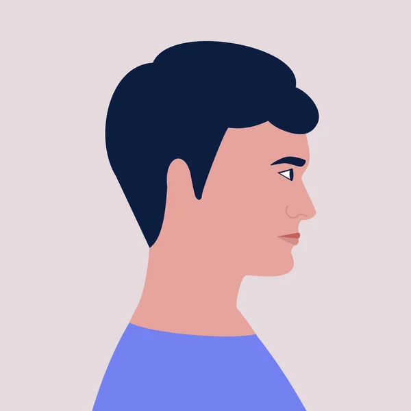 Cara Hombre Perfil Ilustración Vectorial Estilo Plano — Vector de stock