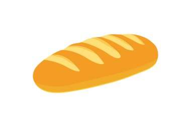 Beyaz üzerine çizgi film ekmek simgesi