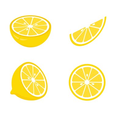 Taze limon meyveleri, vektör çizimleri koleksiyonu