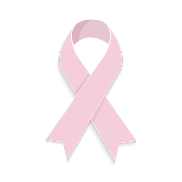 Brustkrebs Awareness Pinkfarbenes Band Flaches Design Vektorillustration — Stockvektor