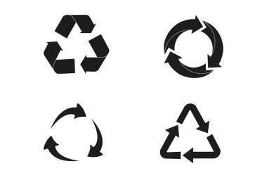 Geri dönüşüm oku seti. Vektör çizimi