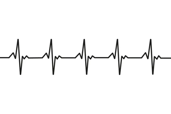 Heart Cardiogram Line Vector Illustration — Stock Vector
