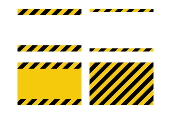 黒と黄色の線の縞模様の背景 注意テープ — ストックベクタ