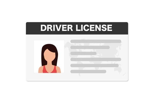 Επίπεδη άδεια οδήγησης άνθρωπος πλαστικό πρότυπο κάρτας, id κάρτα διανυσματική απεικόνιση — Διανυσματικό Αρχείο