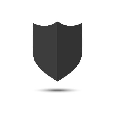 Beyaz arkaplanda kalkan simgesi izole edildi.